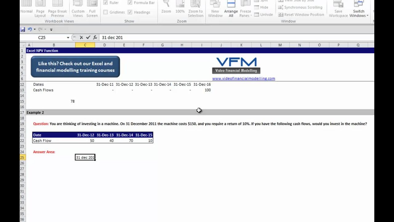 How Npv Function Works With Microsoft Excel Mastering Npv With Microsoft Excel Youtube