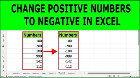 How To Change Positive Numbers To Negative In Excel Convert Positive Values To Negative In How To Change Positive Numbers To Negative In Excel Convert Positive Values To Negative In