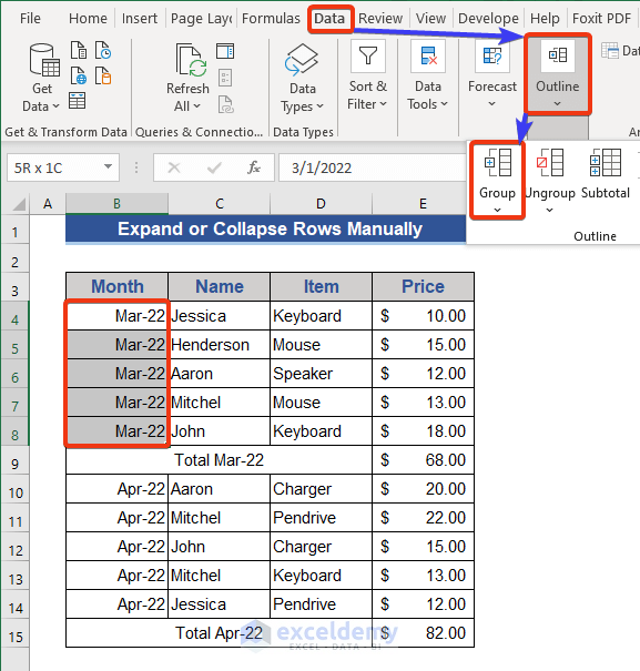 How To Collapse Rows In Excel Spreadcheaters How To Collapse Rows In Excel Spreadcheaters