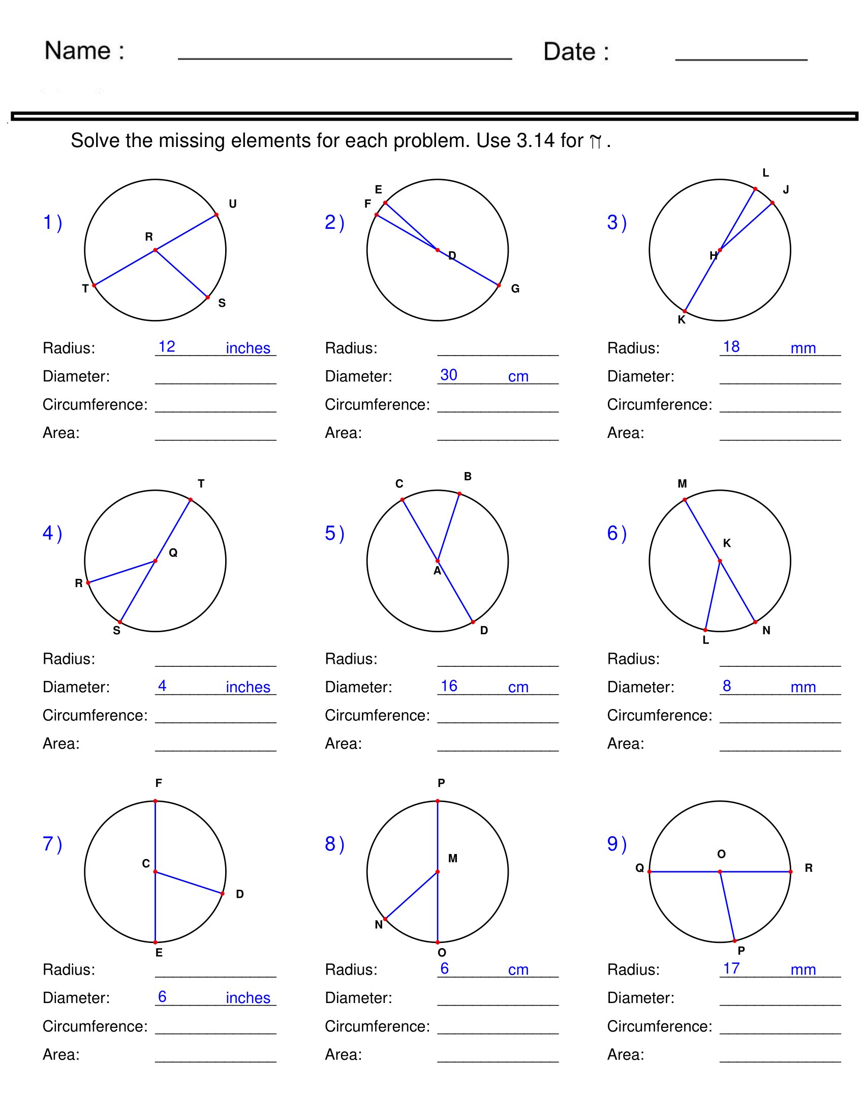 How To Compute Radius And Diameter Free Worksheets Printable How To Compute Radius And Diameter Free Worksheets Printable