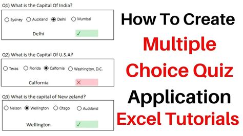 How to Create a Multiple Choice Quiz in Excel