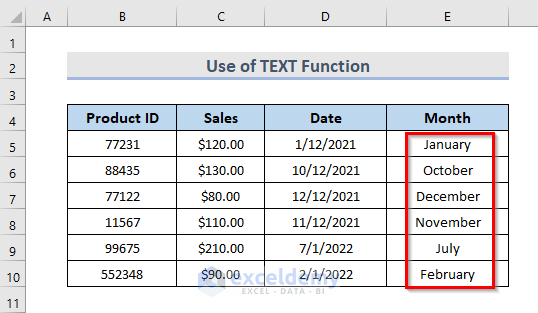How To Extract Month From Date In Excel 5 Easy Ways How To Extract Month From Date In Excel 5 Easy Ways