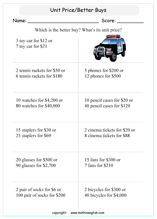 3 Steps to Finding Unit Rate