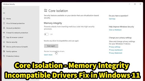 How To Fix Core Isolation Incompatible Driver Issue In Windows 11 10