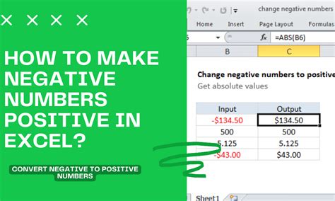 Quick Excel Tip: Turn Negatives into Positives