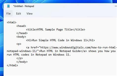 How To Run Html Code In Notepad Windows 11 How To Run Html Code In Notepad Windows 11