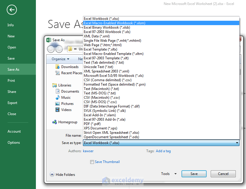 How To Save Workbooks That Contain Macros Exceldemy
