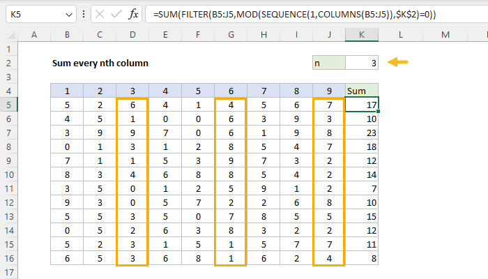 How To Select Every Other Or Every Nth Column In Excel