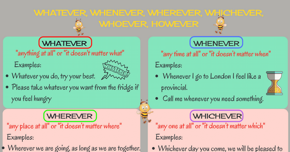 How To Use Whenever Wherever Whatever Whoever However Whichever How To Use Whenever Wherever Whatever Whoever However Whichever