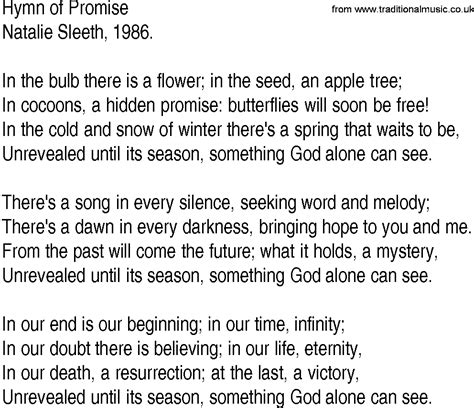 The Meaning Behind 5 Hymn of Promise Lyrics The Meaning Behind 5 Hymn of Promise Lyrics