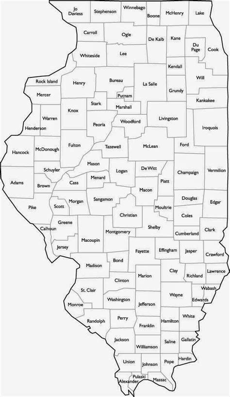Illinois Free Printable Map Illinois Free Printable Map