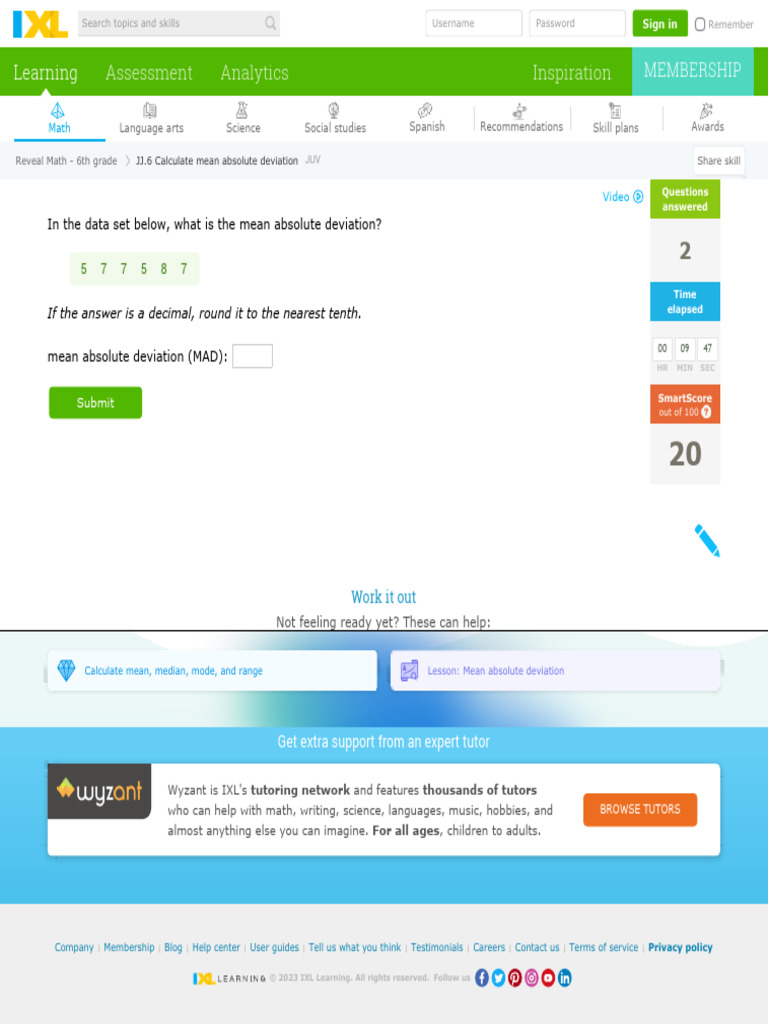 Ixl Calculate Mean Absolute Deviation 7Th Grade Math Ixl Calculate Mean Absolute Deviation 7Th Grade Math