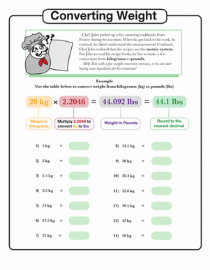 Kilograms To Pounds Worksheet Education Com Kilograms To Pounds Worksheet Education Com