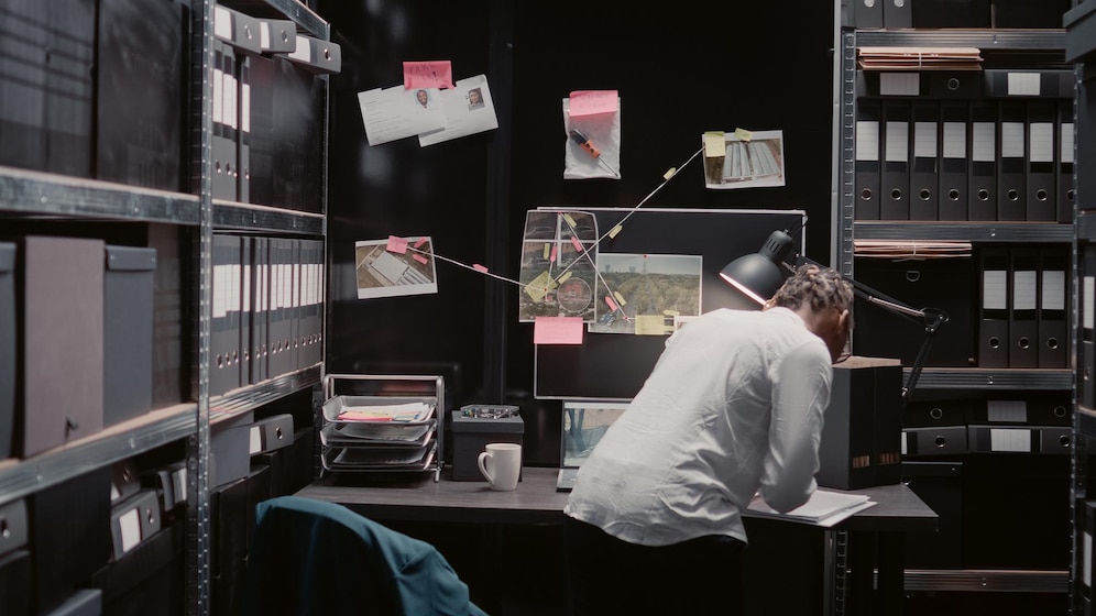 Law Officer Uncovering Details And Important Clues On Detective Map Law Officer Uncovering Details And Important Clues On Detective Map