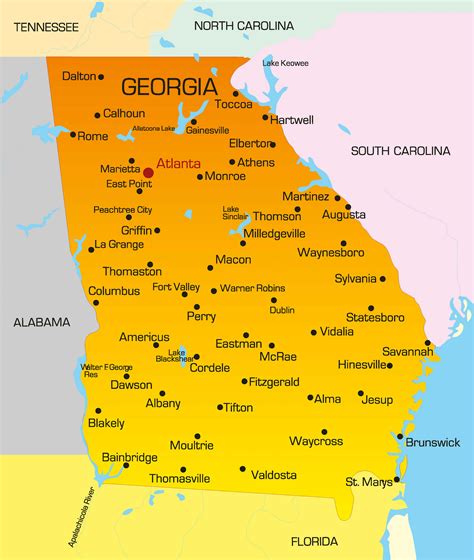 Map Of Georgia Map Of Georgia