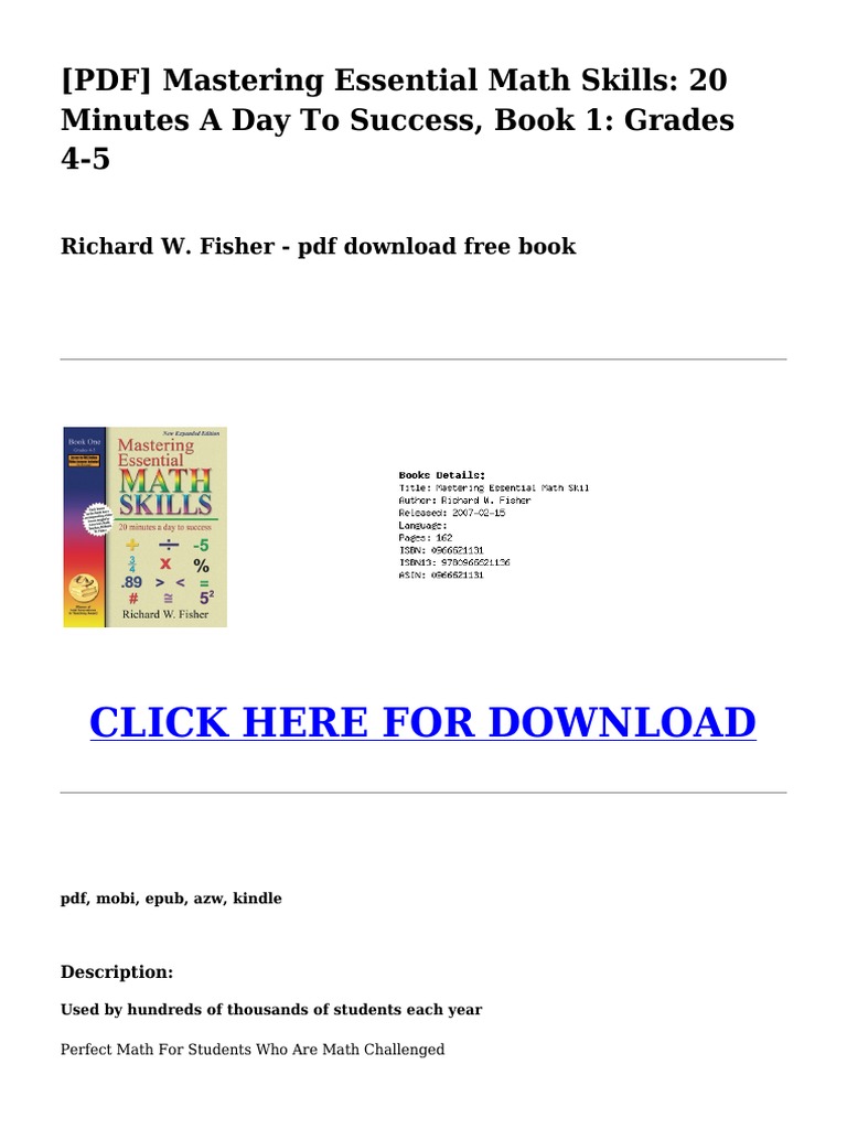 Mastering Essential Math Skills Big Math Workbook Practice Mastering Essential Math Skills Big Math Workbook Practice