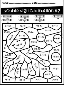 Math Theme Color By Code Two Digit Addition And Subtraction No Math Theme Color By Code Two Digit Addition And Subtraction No
