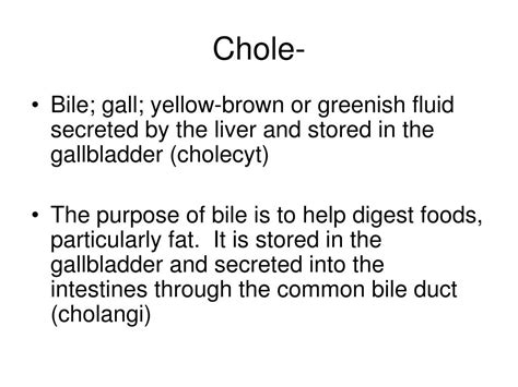Chole's Medical Term Revealed