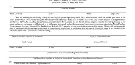 Nc Certificate Resale Fill Out Printable Pdf Forms Online Nc Certificate Resale Fill Out Printable Pdf Forms Online