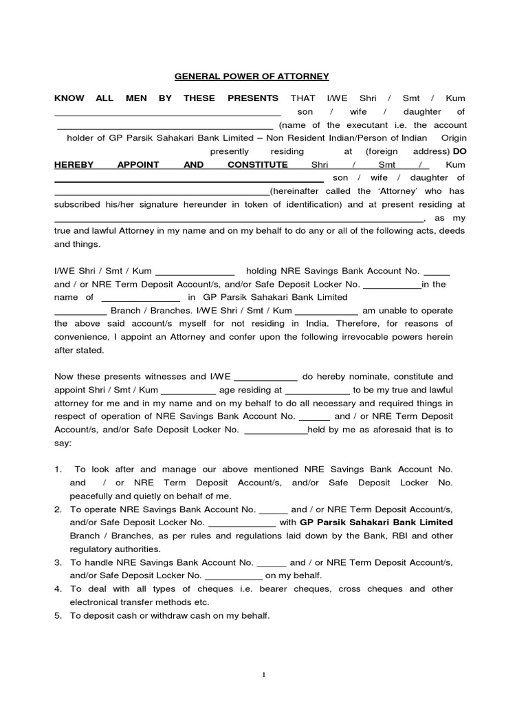 Nri Power Of Attorney Poa Format Procedure More Nri Power Of Attorney Poa Format Procedure More