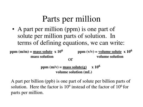 The Power of Part Per Million
