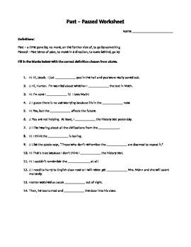 Past Passed Worksheet For Grades 6 9 By Gale Johnson Tpt Past Passed Worksheet For Grades 6 9 By Gale Johnson Tpt