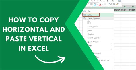 4 Ways to Paste Vertically in Excel