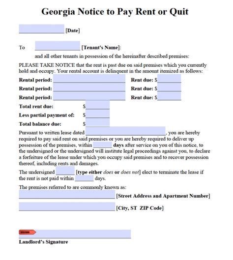Understanding the Pay or Quit Notice in Georgia