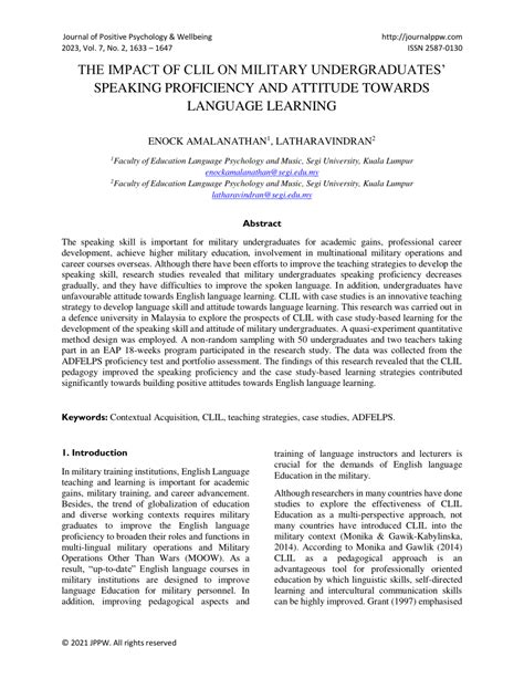 Pdf The Impact Of Clil On Military Undergraduates Speaking Pdf The Impact Of Clil On Military Undergraduates Speaking