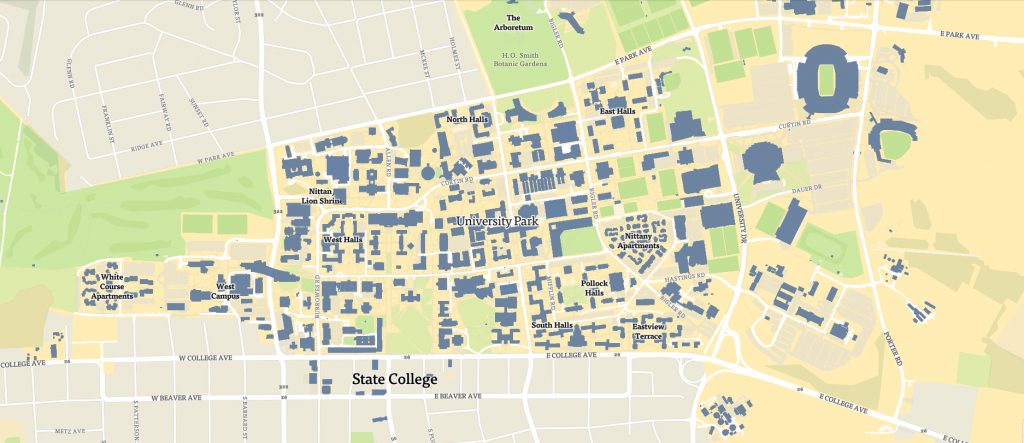Penn State University Park Campus Map Printable Map Penn State University Park Campus Map Printable Map