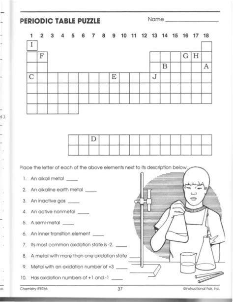Periodic Table Puzzle Worksheet Answers Key