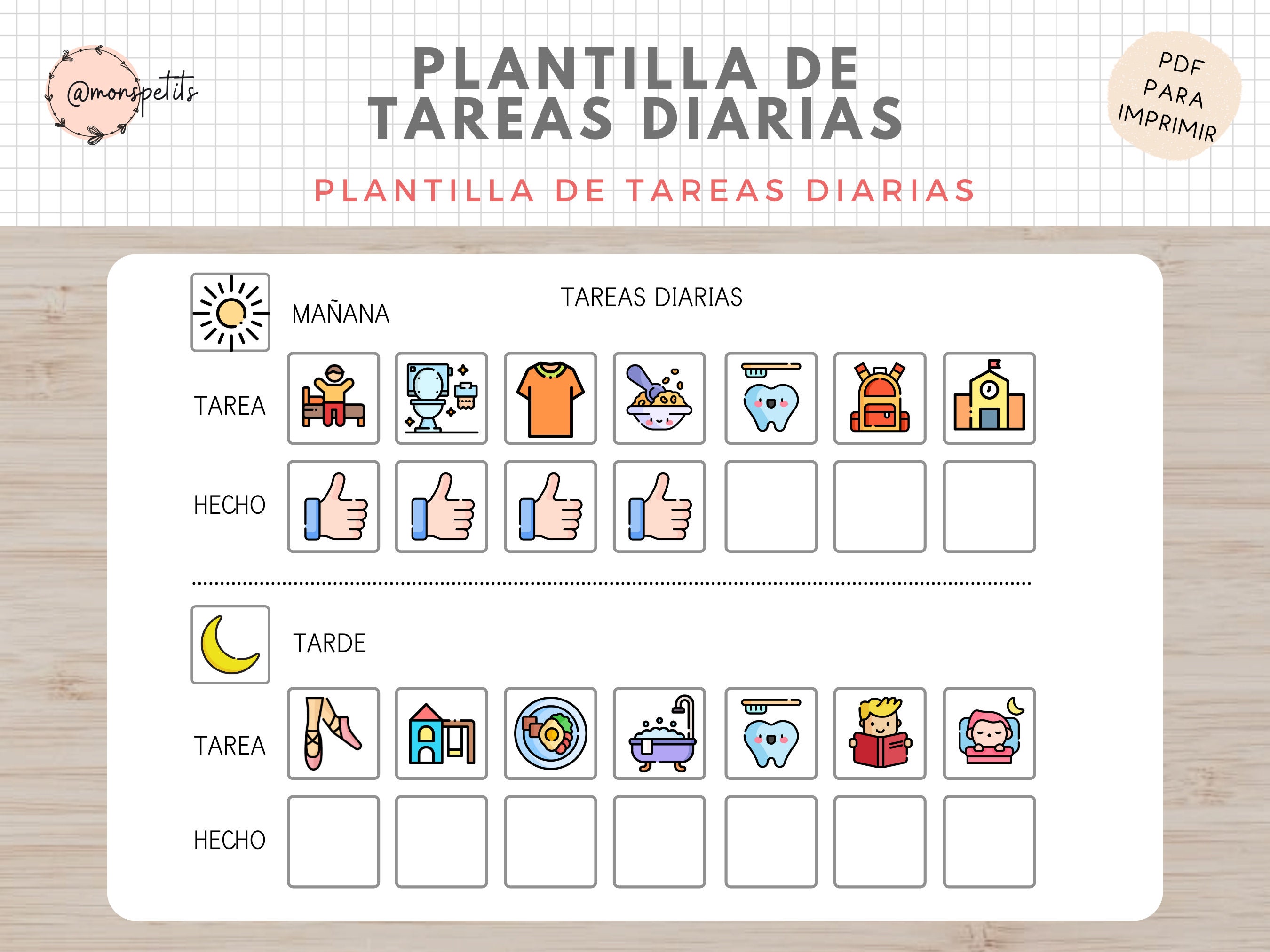 Plantilla De Tareas Diarias Espa Ol H Bitos Y Rutinas Para Ni Os Plantilla De Tareas Diarias Espa Ol H Bitos Y Rutinas Para Ni Os