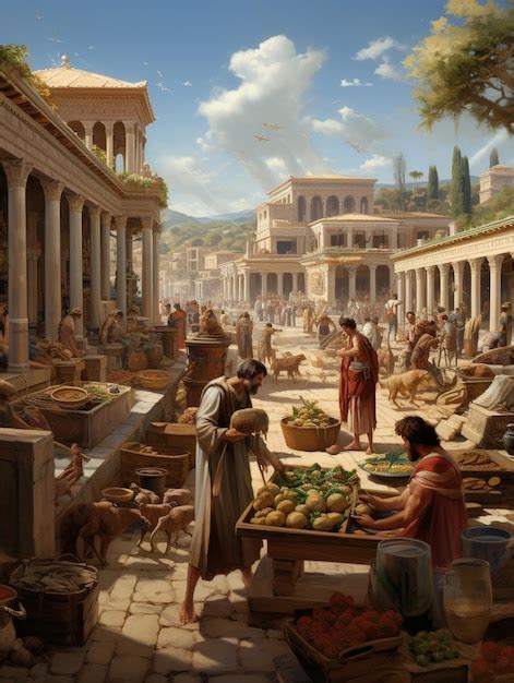 Premium Photo Ancient Greek Marketplace Bustling With Activity Premium Photo Ancient Greek Marketplace Bustling With Activity