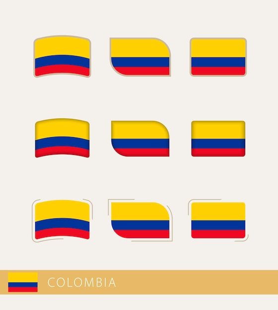 Premium Vector Vector Flags Of Colombia Collection Of Colombia Flags Premium Vector Vector Flags Of Colombia Collection Of Colombia Flags