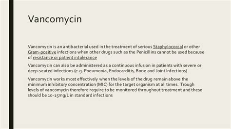 Protocol Of Use For Vancomycin Protocol Of Use For Vancomycin