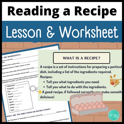 Reading And Using A Recipe Reading And Using A Recipe