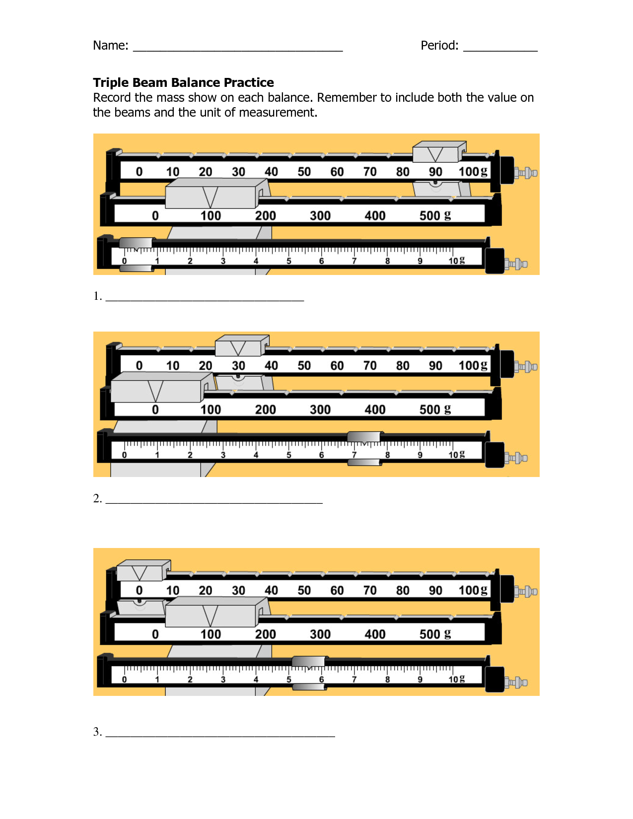 Reading Triple Beam Balance Reading Triple Beam Balance