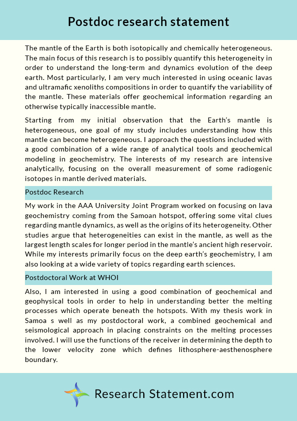 A Sample Research Statement: A Guide A Sample Research Statement: A Guide