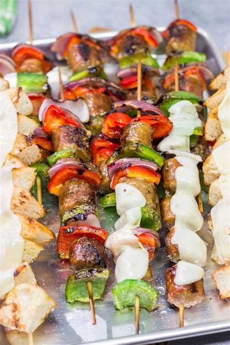 Sausage And Pepper Sandwich Kabobs Spicedblog Sausage And Pepper Sandwich Kabobs Spicedblog