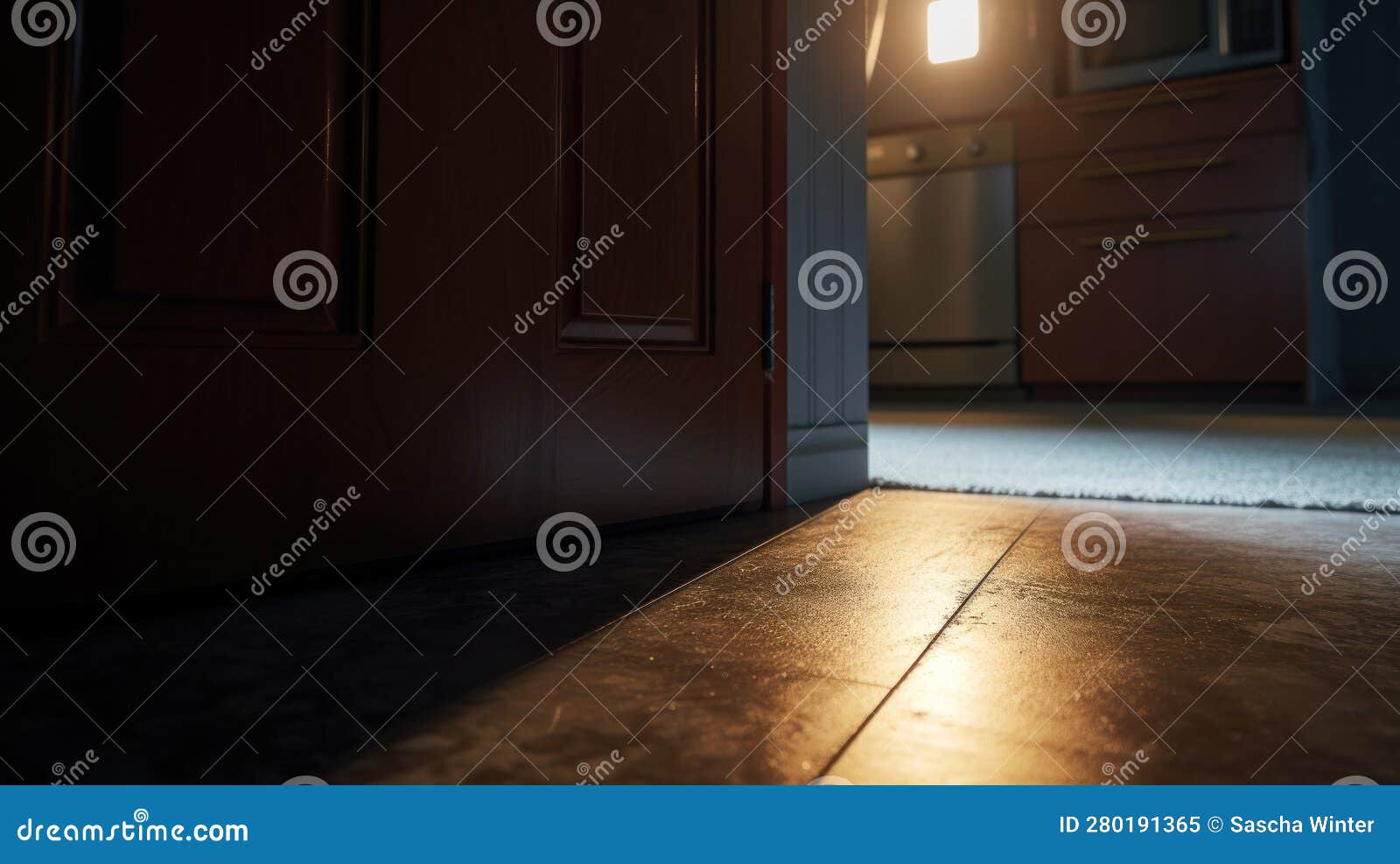 Secrets Unveiled Illumination From Beneath The Closet Door Stock Secrets Unveiled Illumination From Beneath The Closet Door Stock