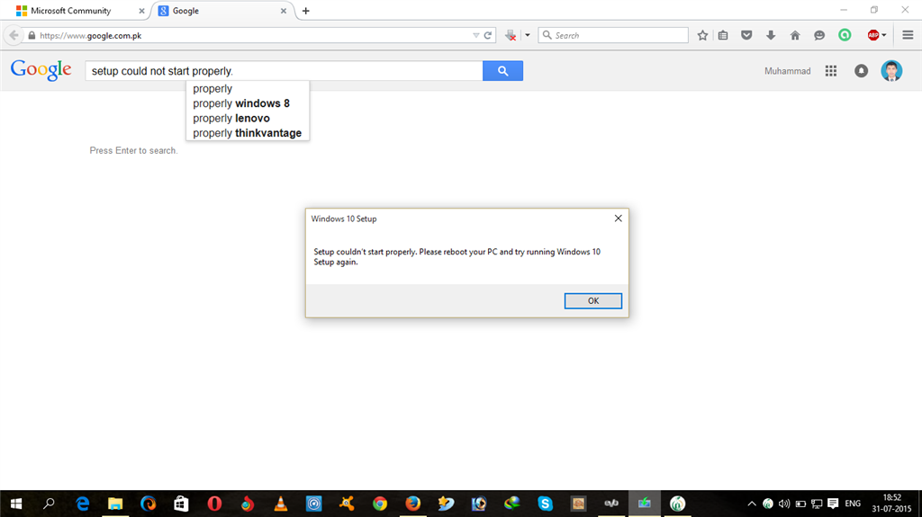 Setup Couldn T Start Properly Please Reboot Your Pc And Run Set Up