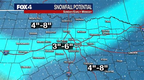 Several Inches Of Snow In The Forecast For North Texas Sunday Night Into Monday Morning Fox 4 Several Inches Of Snow In The Forecast For North Texas Sunday Night Into Monday Morning Fox 4