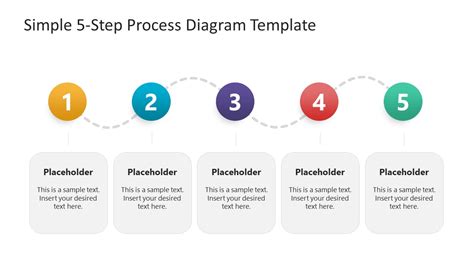 Simple 5 Step Process Diagram Template For Powerpoint