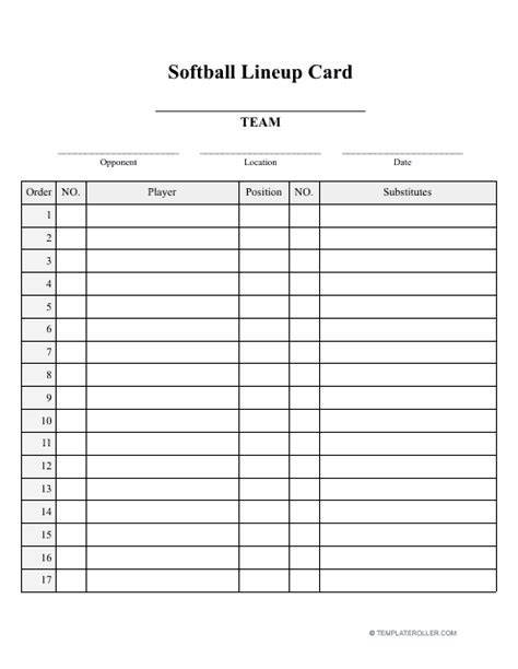 Softball Lineup Template Excel Ideas Stupendous Card Roster Inside Softball Lineup Card Template