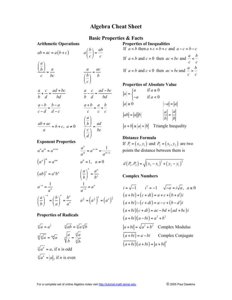 Solution The Ultimate Algebra Cheat Sheet Studypool Solution The Ultimate Algebra Cheat Sheet Studypool