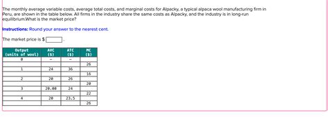 Solved The Monthly Average Variable Costs Average Total Chegg Com Solved The Monthly Average Variable Costs Average Total Chegg Com