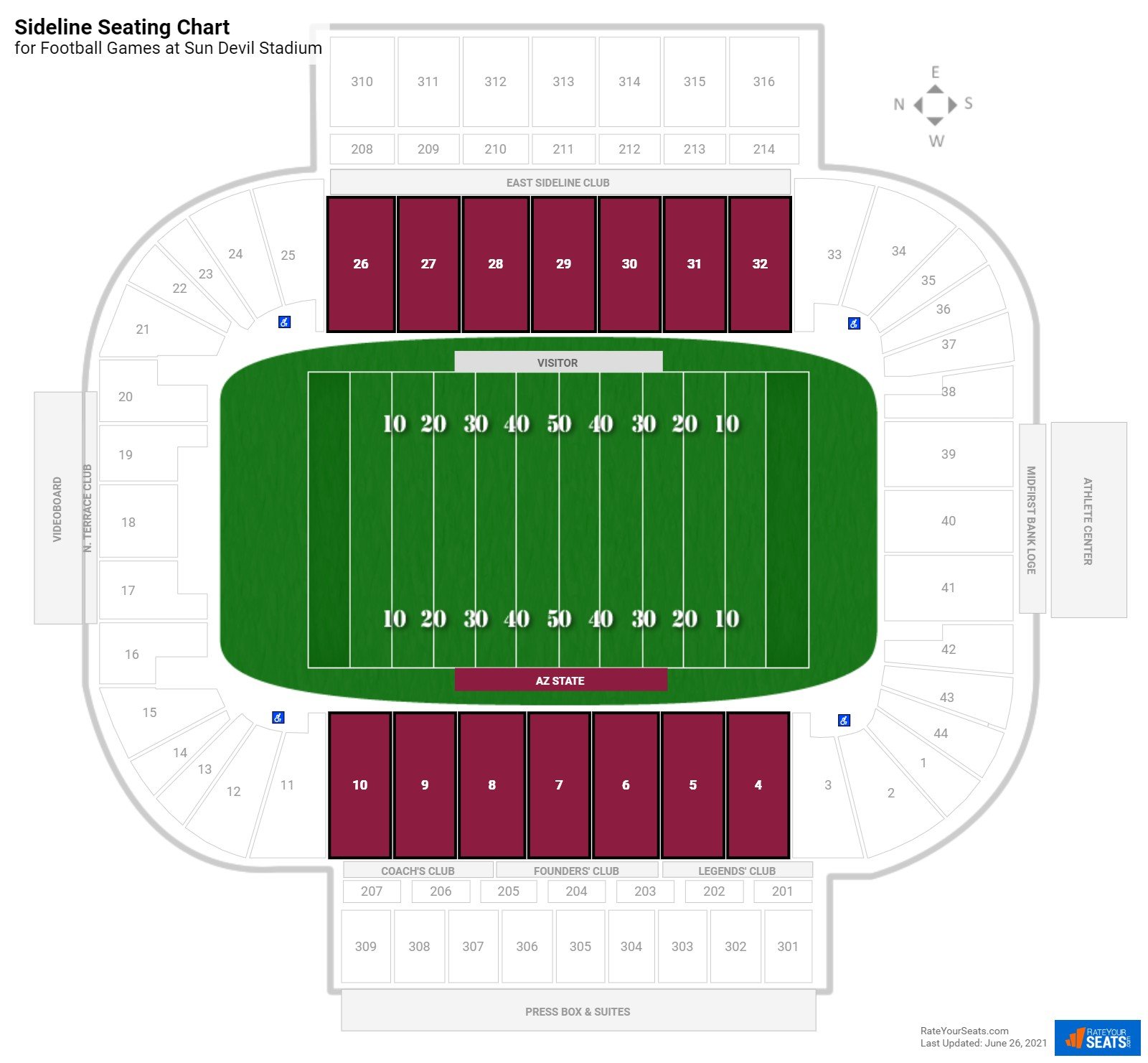 Sun Devil Stadium 200 Level Sideline Football Seating Rateyourseats Com Sun Devil Stadium 200 Level Sideline Football Seating Rateyourseats Com
