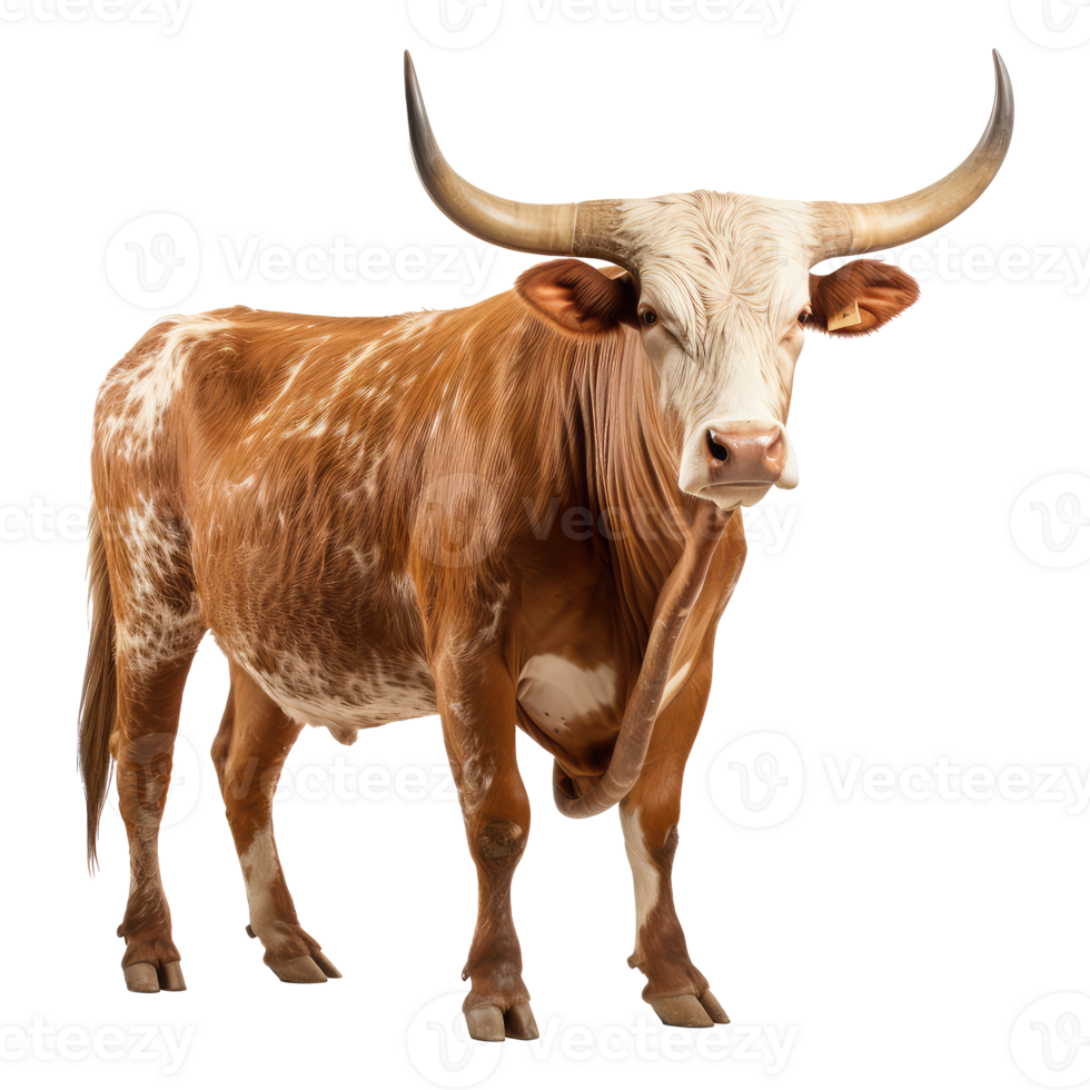 Texas Longhorn Cow Isolated On Transparent Background Ai Generated Texas Longhorn Cow Isolated On Transparent Background Ai Generated