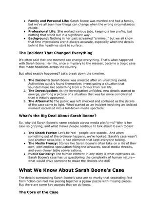 The Unraveling Mystery Of Sarah Boone A Story That S Left Us Questioning Everything Docx The Unraveling Mystery Of Sarah Boone A Story That S Left Us Questioning Everything Docx
