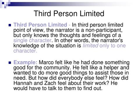 The Power of Third Person Limited